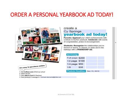 ORDER A PERSONAL YEARBOOK AD TODAY!