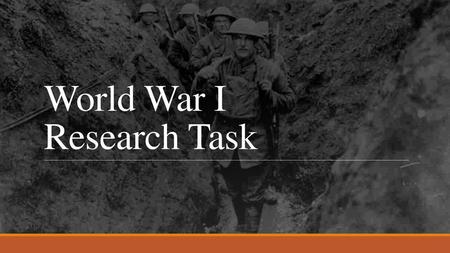 World War I Research Task