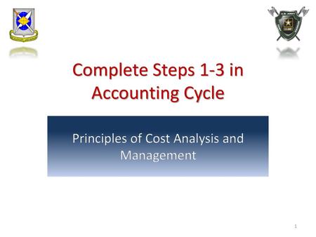 Complete Steps 1-3 in Accounting Cycle