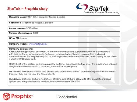 StarTek – Prophix story