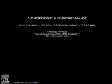 Arthroscopic Excision of the Sternoclavicular Joint