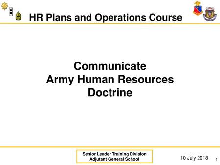 Communicate Army Human Resources Doctrine