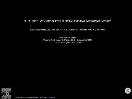 A 21-Year-Old Patient With a HER2-Positive Colorectal Cancer