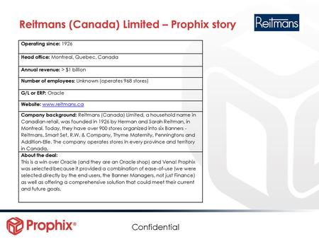 Reitmans (Canada) Limited – Prophix story