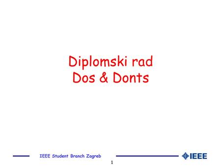 Diplomski rad Dos & Donts