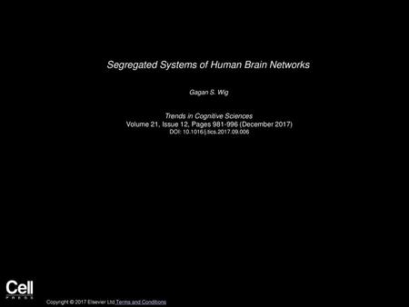 Segregated Systems of Human Brain Networks