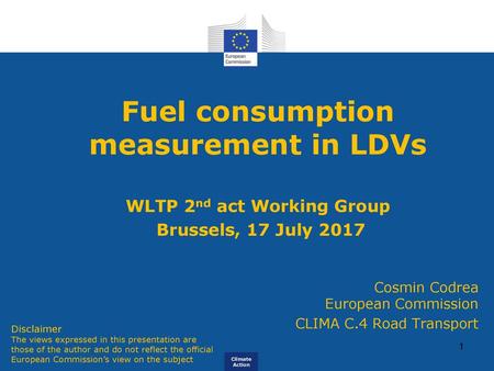 Fuel consumption measurement in LDVs WLTP 2nd act Working Group