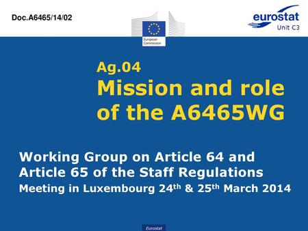 Ag.04 Mission and role of the A6465WG
