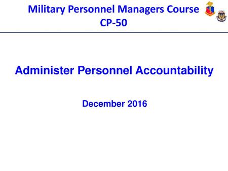 Administer Personnel Accountability