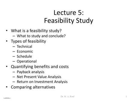 feasibility analysis what is and when should checkpoints occur are the four types of description ppt video online download how to write six month report for phd