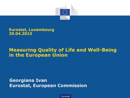 Georgiana Ivan Eurostat, European Commission