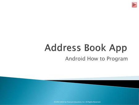 Address Book App Android How to Program