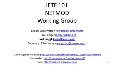 IETF 101 NETMOD Working Group