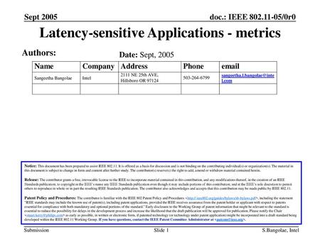 Latency-sensitive Applications - metrics