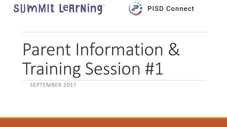Parent Information & Training Session #1