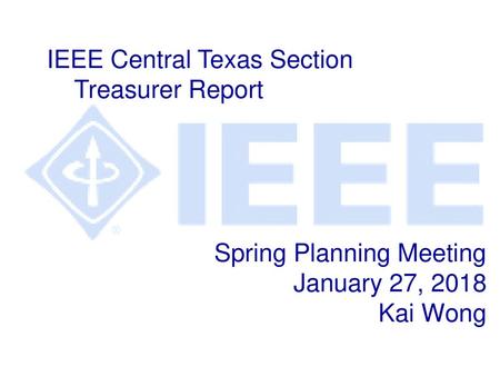 Spring Planning Meeting January 27, 2018 Kai Wong