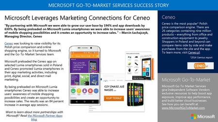 Microsoft Go-To-Market Services SUCCESS STORY
