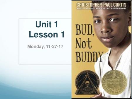 Unit 1 Lesson 1 Monday, 11-27-17.