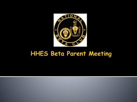 HHES Beta Parent Meeting