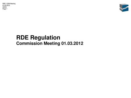 RDE Regulation Commission Meeting 01.03.2012.
