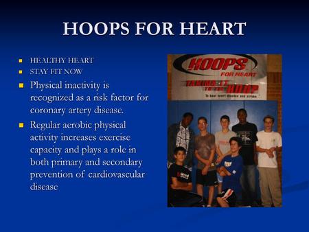 HOOPS FOR HEART HEALTHY HEART STAY FIT NOW