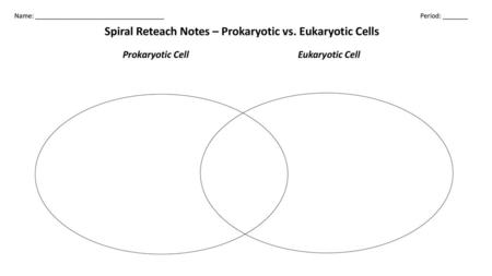 Spiral Reteach Notes – Prokaryotic vs. Eukaryotic Cells