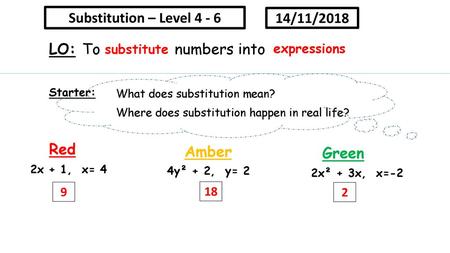 Substitution – Level /11/2018