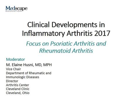 Clinical Developments in Inflammatory Arthritis 2017