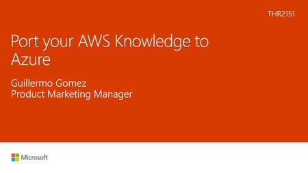 Port your AWS Knowledge to Azure