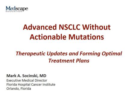 Advanced NSCLC Without Actionable Mutations