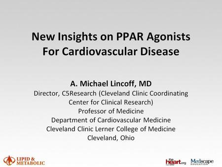 New Insights on PPAR Agonists For Cardiovascular Disease