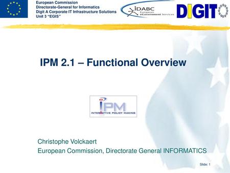 IPM 2.1 – Functional Overview