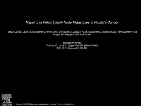 Mapping of Pelvic Lymph Node Metastases in Prostate Cancer