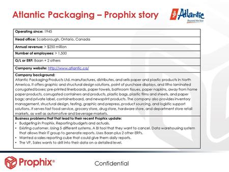 Atlantic Packaging – Prophix story