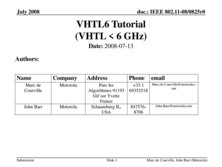 VHTL6 Tutorial (VHTL < 6 GHz)