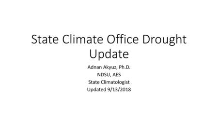 State Climate Office Drought Update