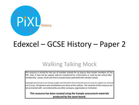 Edexcel – GCSE History – Paper 2
