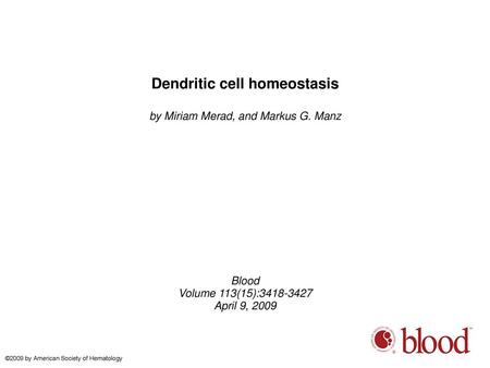 Dendritic cell homeostasis