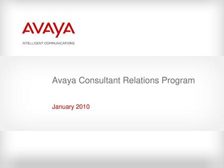 Avaya Consultant Relations Program