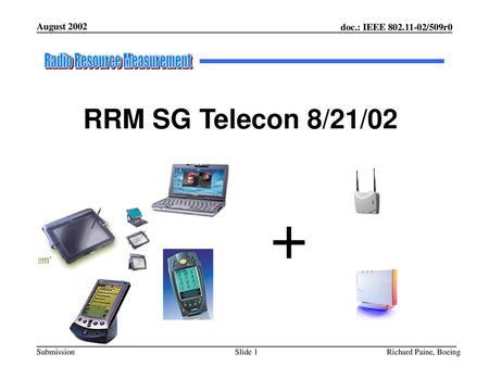 + RRM SG Telecon 8/21/02 August 2002 doc.: IEEE /506r0