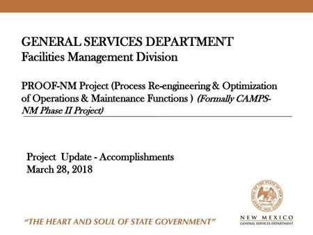 Project Update - Accomplishments March 28, 2018