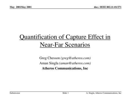 Quantification of Capture Effect in Near-Far Scenarios