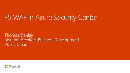 F5 WAF in Azure Security Center