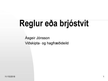 Ásgeir Jónsson Viðskipta- og hagfræðideild