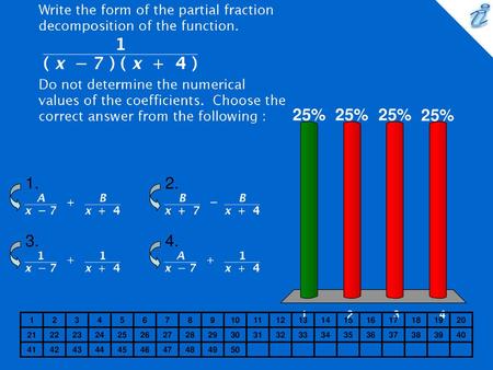 Write the form of the partial fraction decomposition of the function