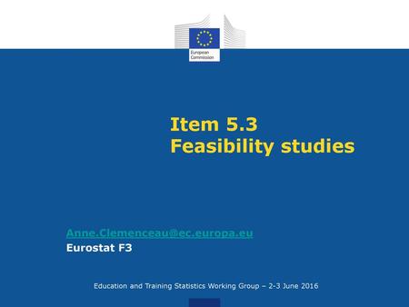 Item 5.3 Feasibility studies