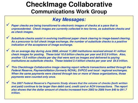 CheckImage Collaborative Communications Work Group