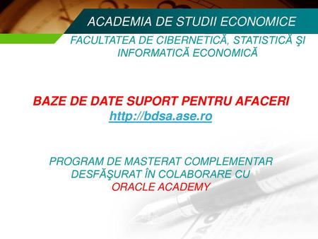 ACADEMIA DE STUDII ECONOMICE