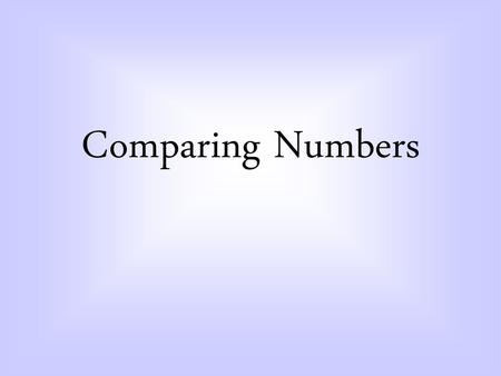 Comparing Numbers.
