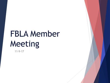 FBLA Member Meeting 11-9-17.